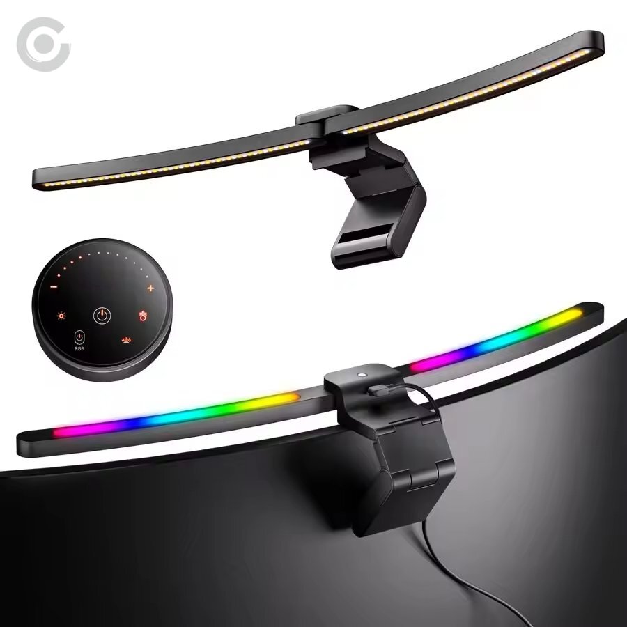 Curved Monitor Light Bar — Screen-Mounted LED Task Light with RGB Backlight
